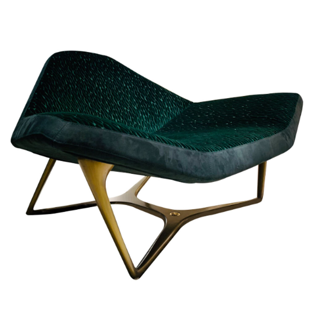 Innovative Dark Green Leisure Chair: EKAR FURNITURE's Creative Design with Metal Feet for Your Living Room