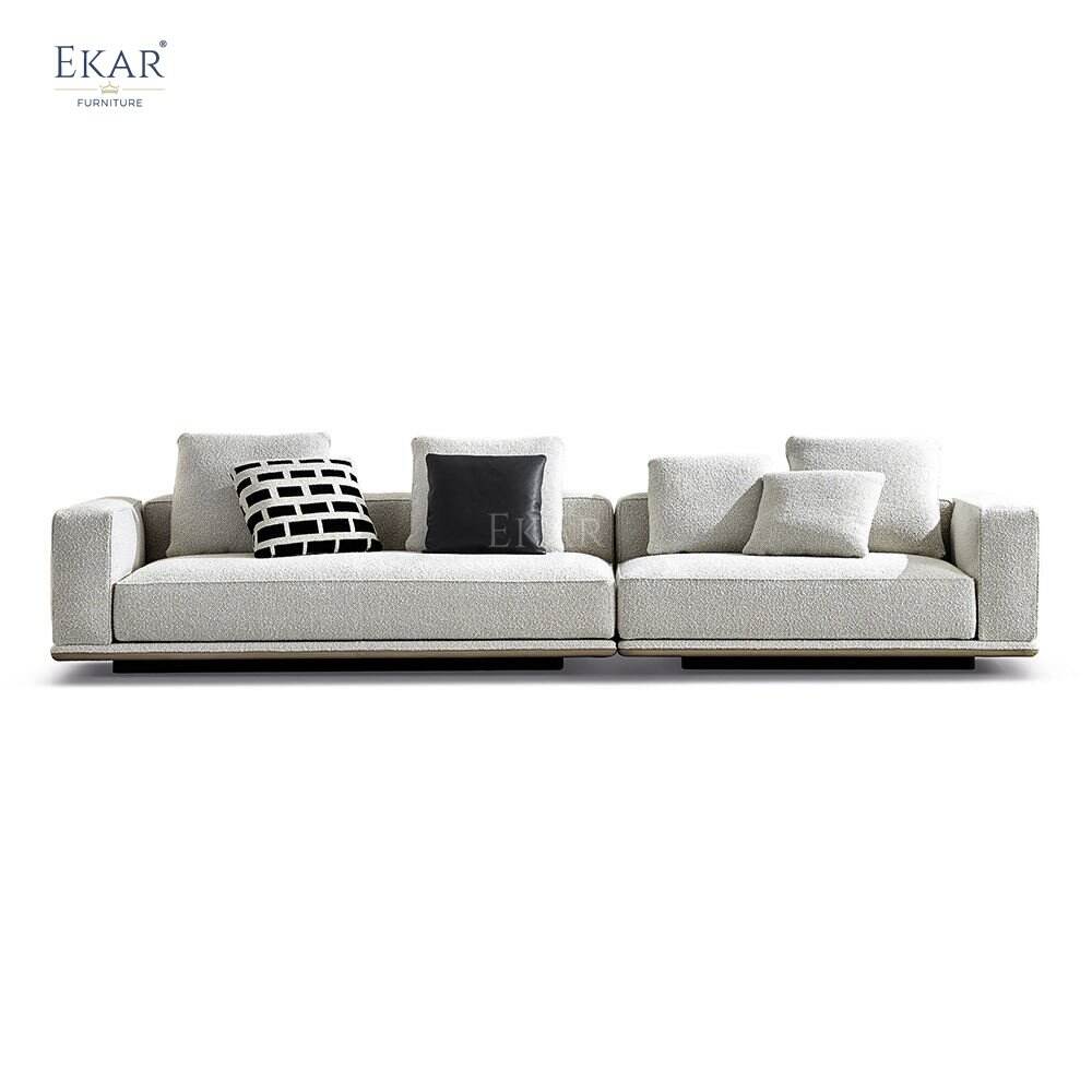 Contemporary Two-Seater Sofa with Spacious Coffee Table: Stylish Living Room Set