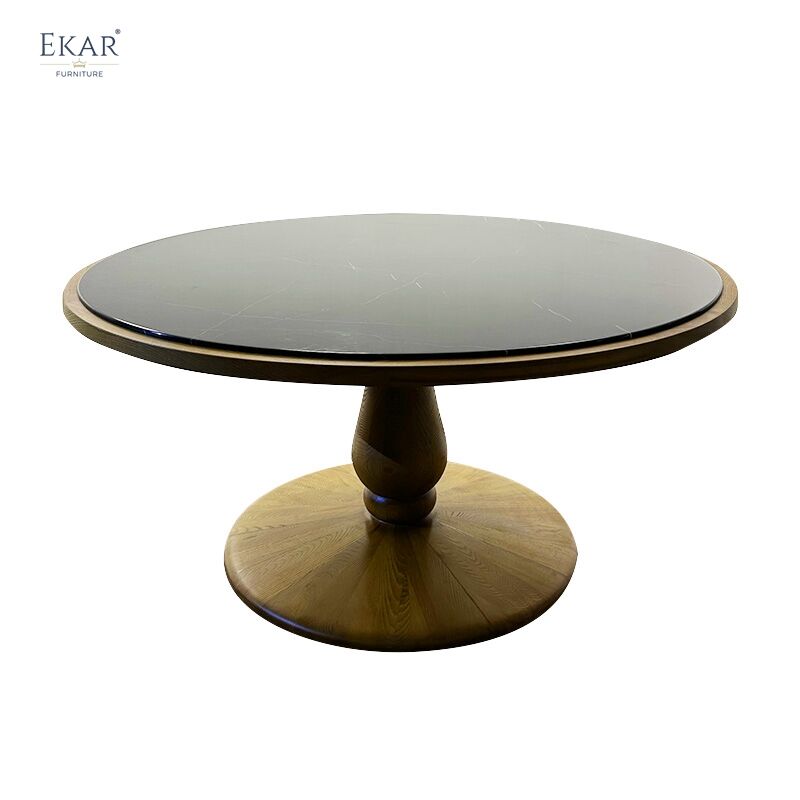 Marble panel solid wood frame table - an elegant choice for high-end executive lounges