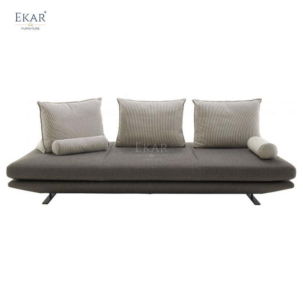 Solid High Carbon Steel Sandblasted Three-Seater Sofa with Easy Assembly