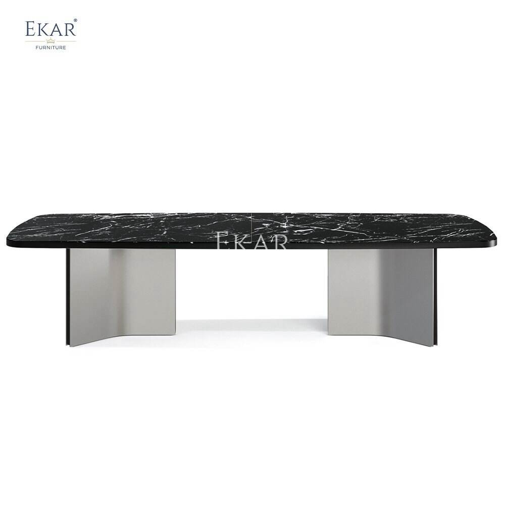 Bulgari Black High Gloss Marble Dining Table Modern Solid Wood Design for Home Office or Bedroom Use Versatile Table Tops