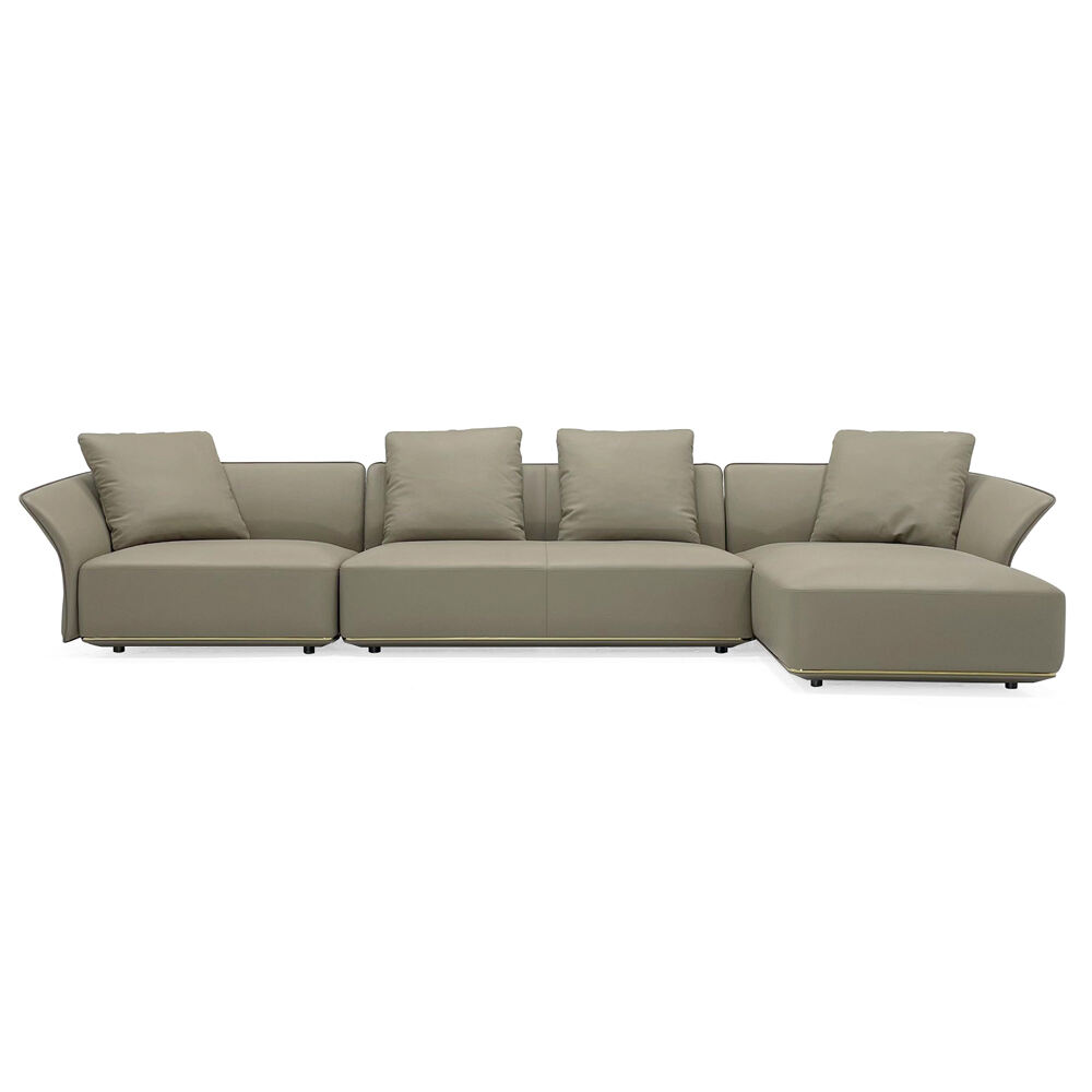 Contemporary Sophistication: New Design Sofa with Brushed Black Titanium Metallic Paint Legs