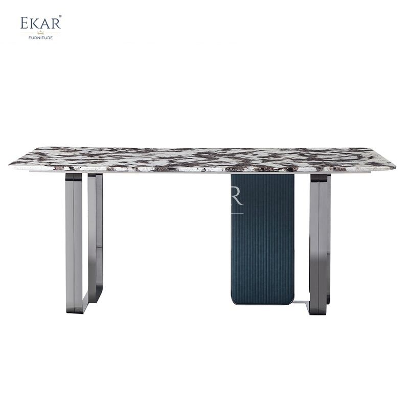 New design modern design style imported luxury marble material long dining table