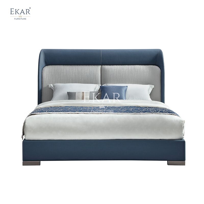 New Design Modern Bedside Backrest Embossed Fabric Upholstered Bedroom Bed