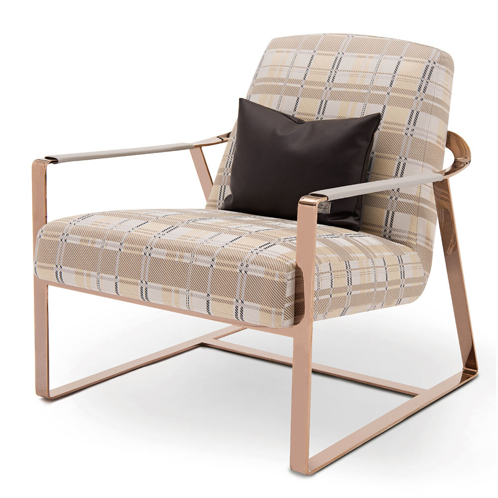 Contemporary Comfort: Modern Metal Frame Rocking Chair with Fabric Upholstery for Home, Living Room, & Beyond