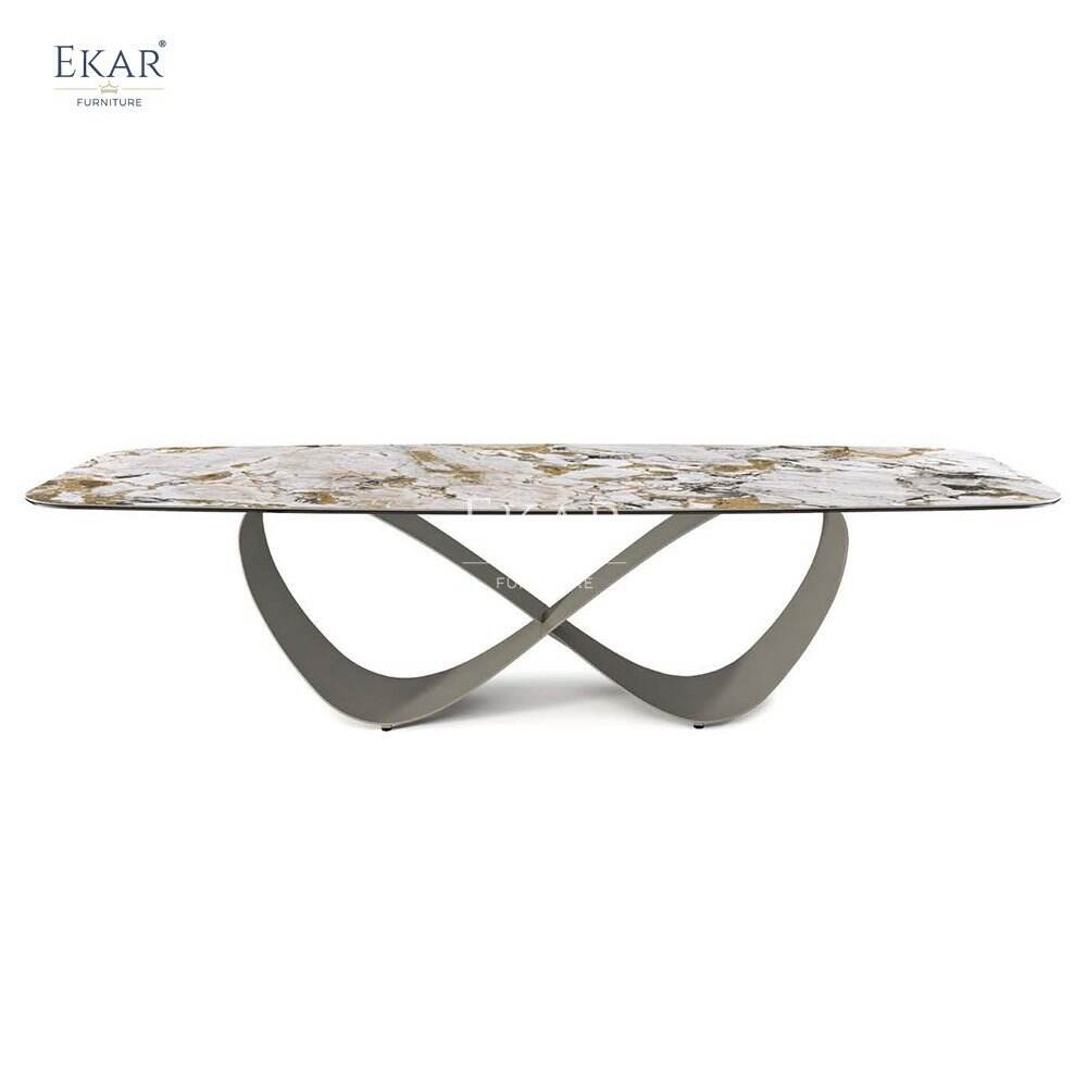 Elephant White Matte Finish Marble Dining Table Simple Long Table Sets Home Hotel Versatile Furniture Bedroom Living Space