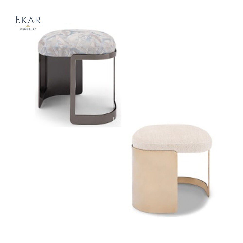 EKAR FURNITURE modern furniture stool chair fabric metal foot living room stool