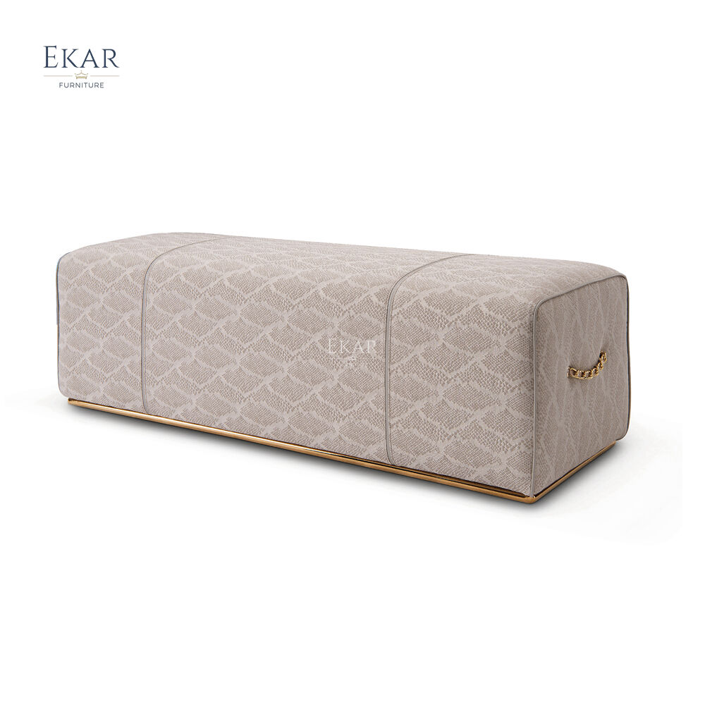 EKAR FURNITURE Modern bedroom furniture soft bench light luxury design bed stool