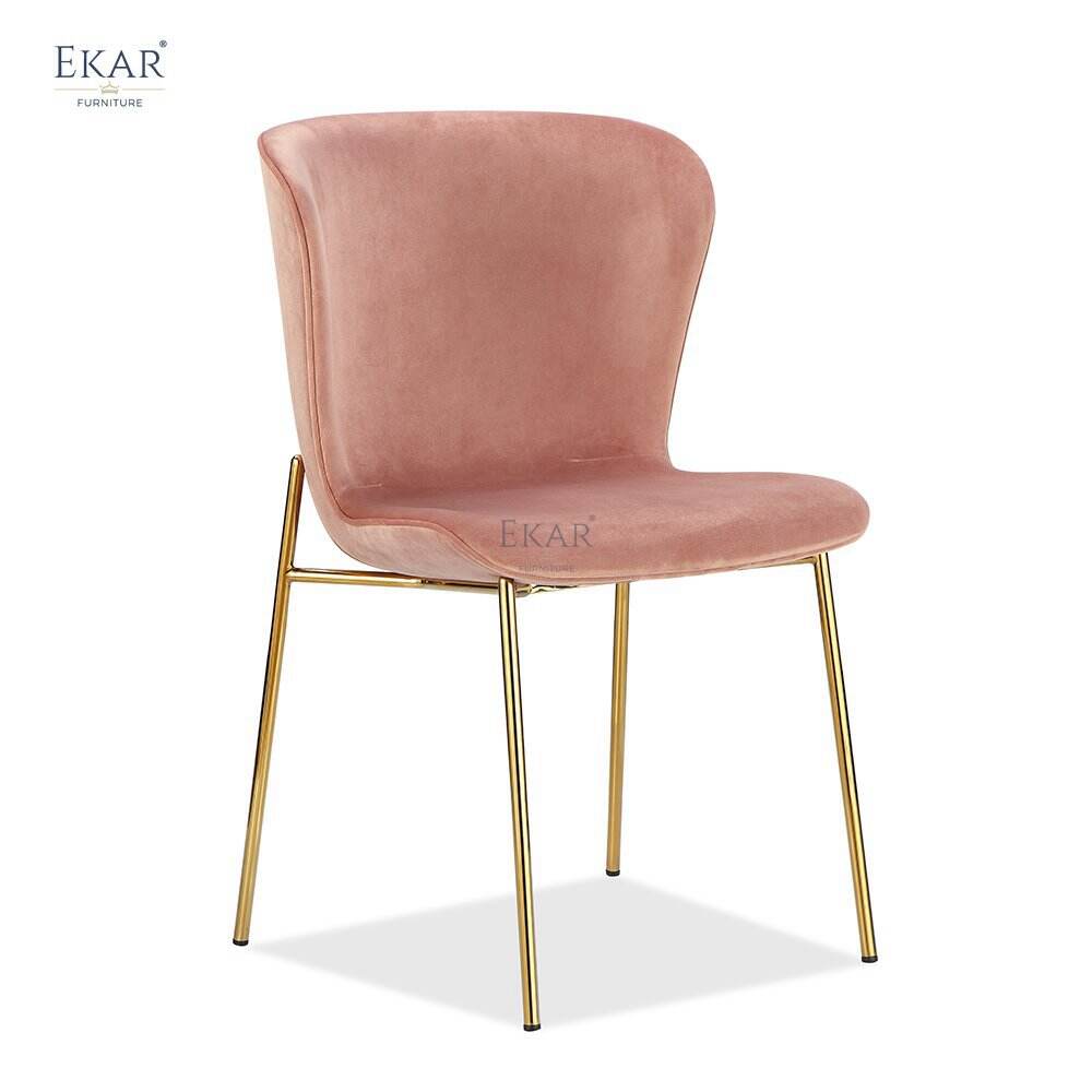 Modern and Contemporary Elastic Leather Upholstered Titanium Steel Dining Chair for Home Office School Apartment Home Bar Use