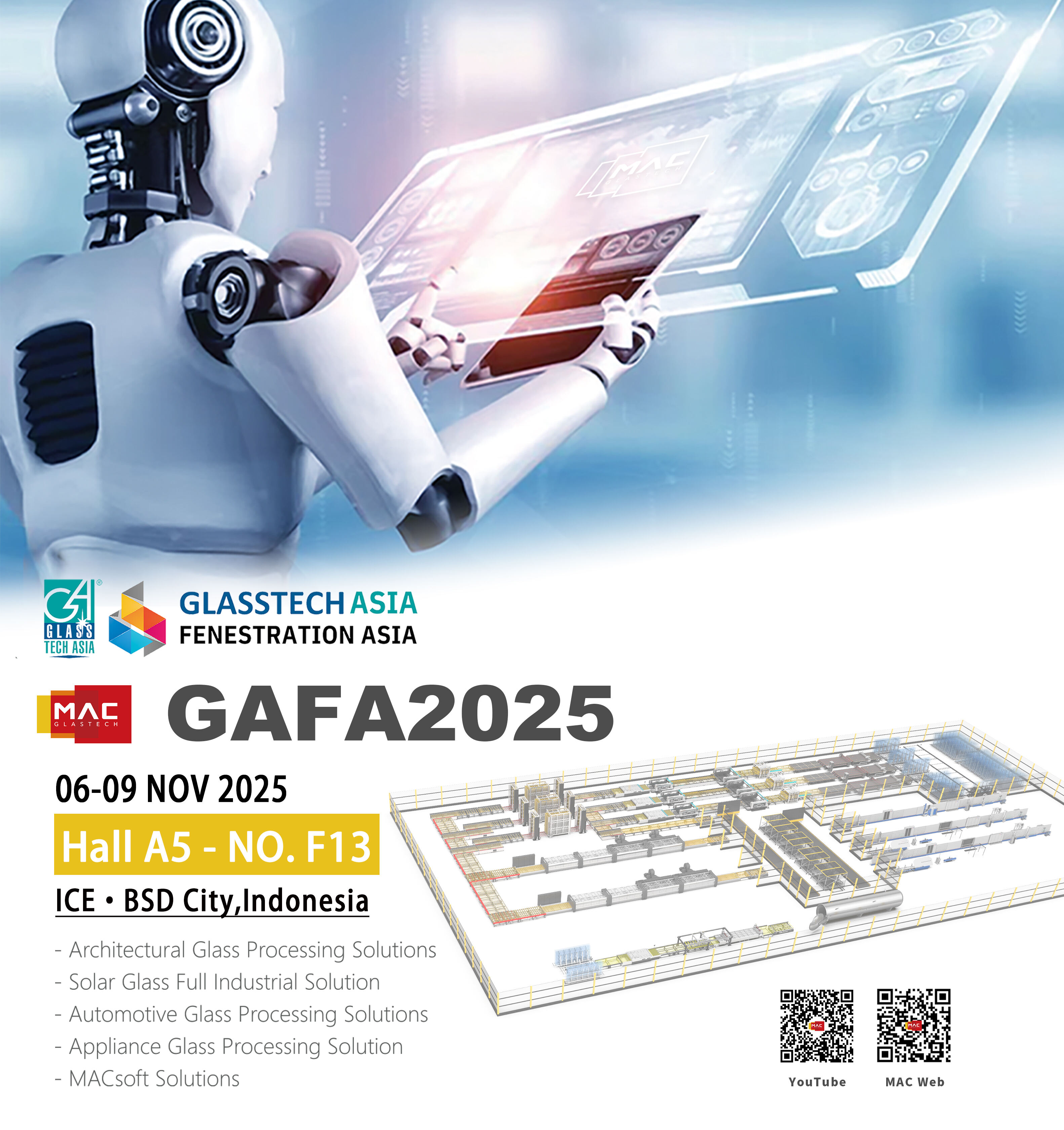 MAC Invita Cordialmente a Visitarnos en el Stand Hall A5-NO.F13 en Asia Glass Indonesia 2025