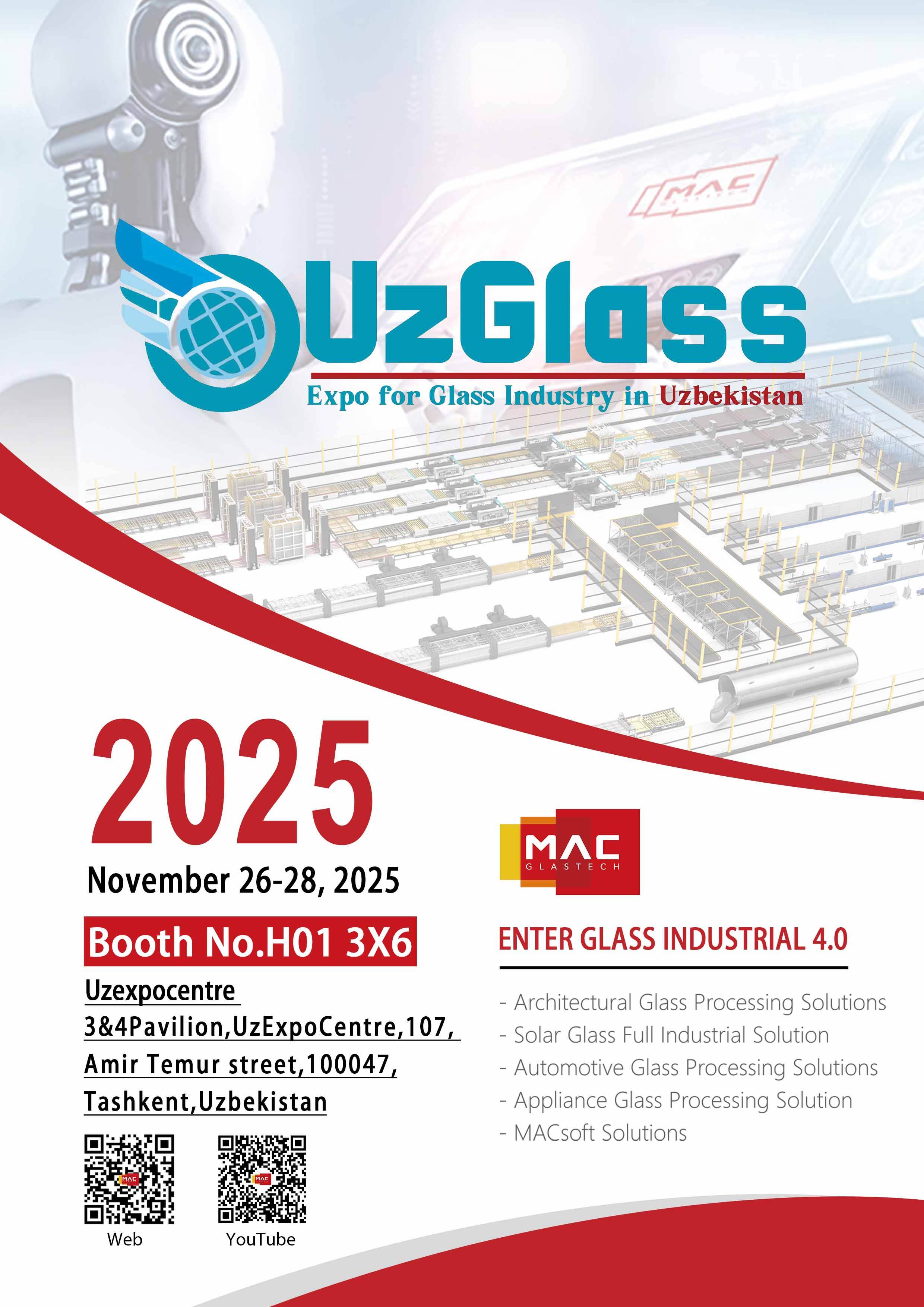 MAC Invita Cordialmente a Visitarnos en el Stand H01 3X6 en la UzGlass Expo 2025