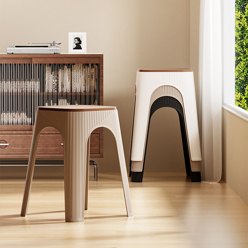 Tabouret carré moderne, élégant et durable, empilable pour la maison
