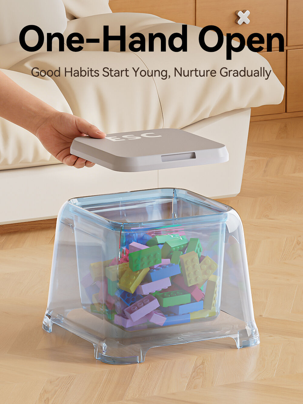 Keyboard Design Square Storage Stool