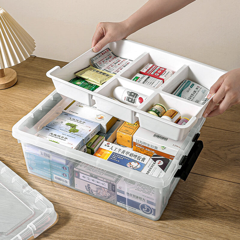 Caja de almacenamiento transparente con ruedas