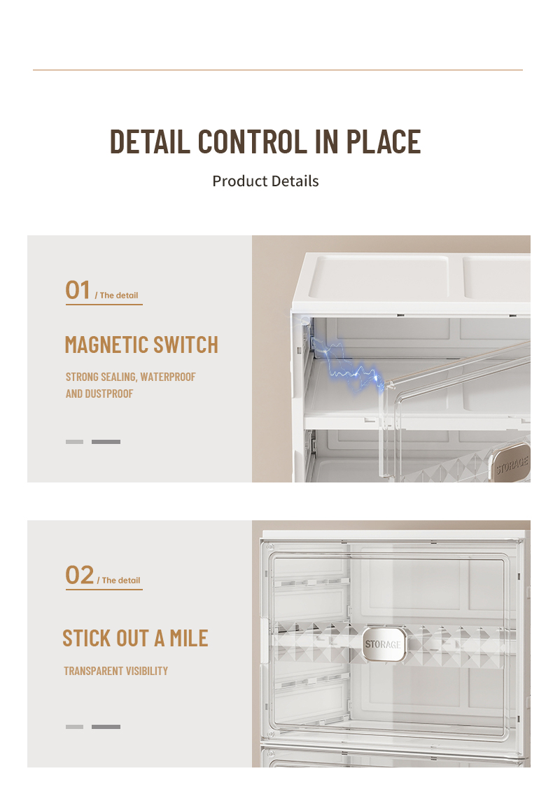 Magnetic Door Plastic Shoe Boxes for Easy Opening and Closing
