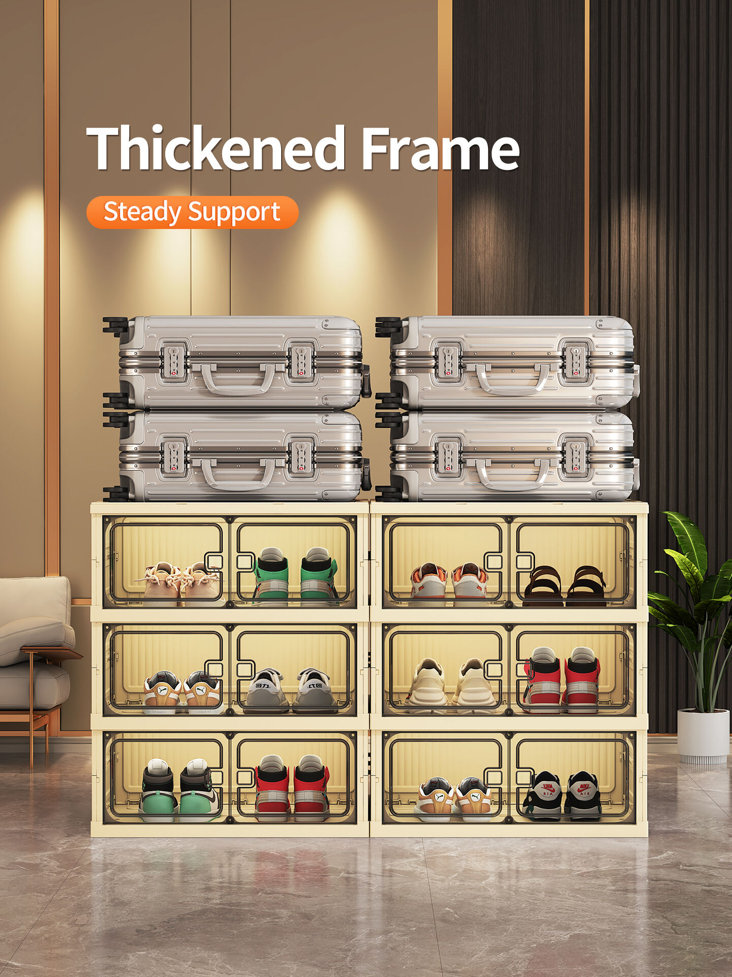 Large Size Folding Shoes Cabinet