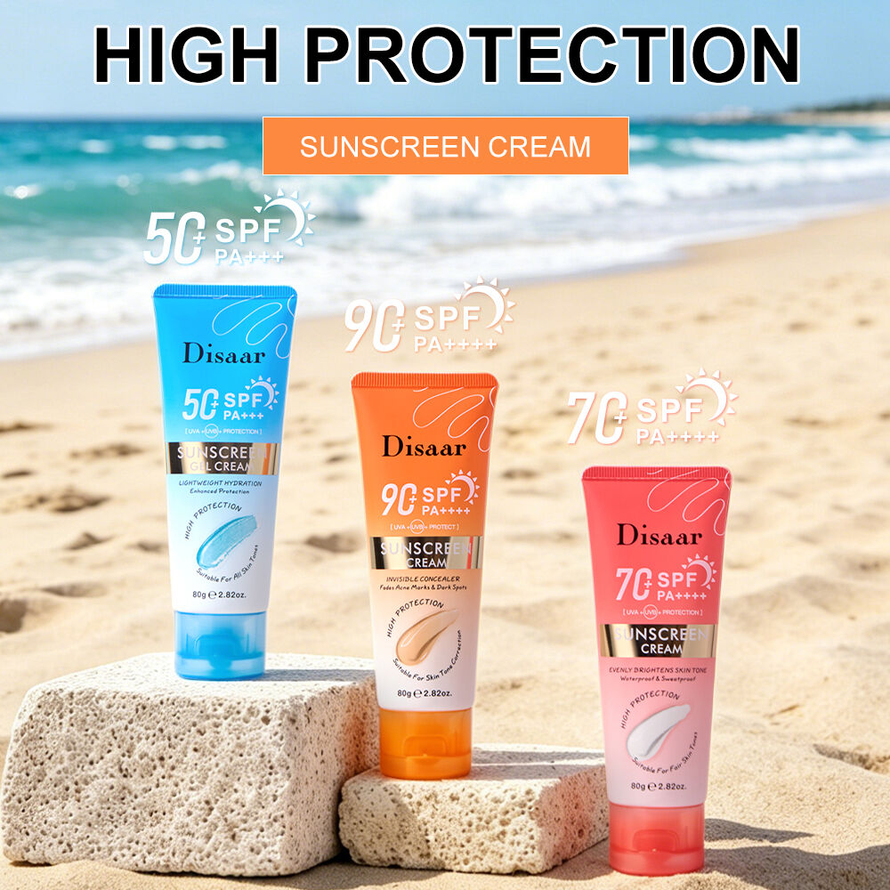 Disaar 80g High Protection Sunscreen Series Wholesale SPF 50 Sun Protection Gel Cream SPF 70 SPF 90 Sunblock Cream