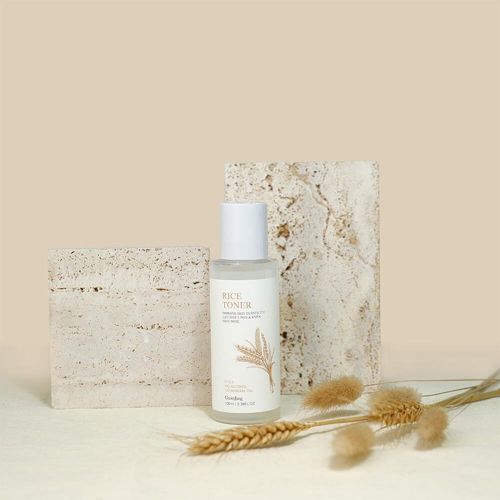 Marcas profesionales de cuidado de la piel Guanjing Tónico facial de arroz Hidratante, uniformiza el tono y equilibra el pH Diario