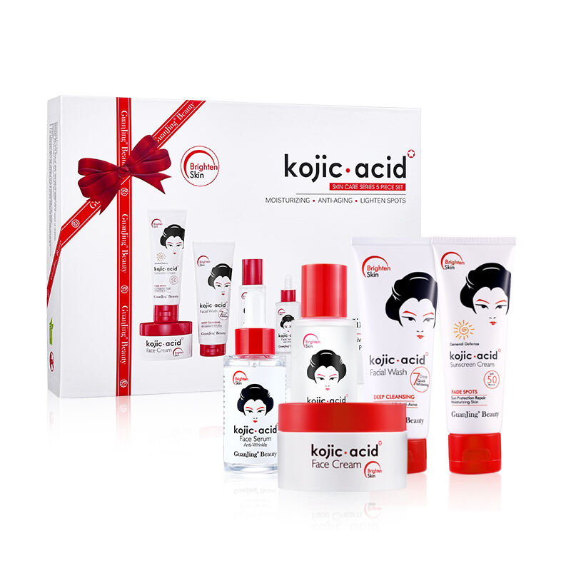 acide kojique 7 jours blanchiment ensemble de soin de la peau en gros crème éclaircissant les taches sombres éclaircissement de la peau ensemble cadeau pour les femmes