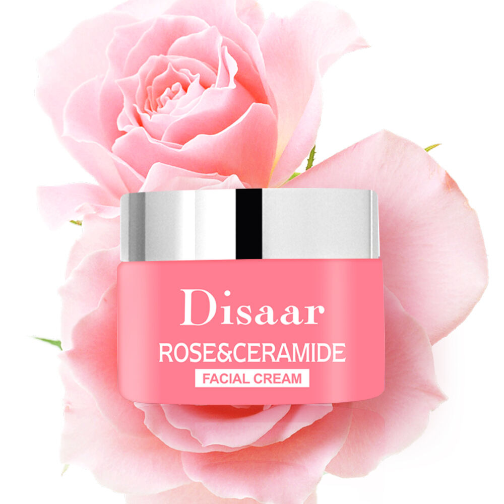 Disaar 50g Crema Facial Suavizante de Rosa y Ceramida Hidratante Anti-envejecimiento para un Profundo Nutrición de tu Piel Facial