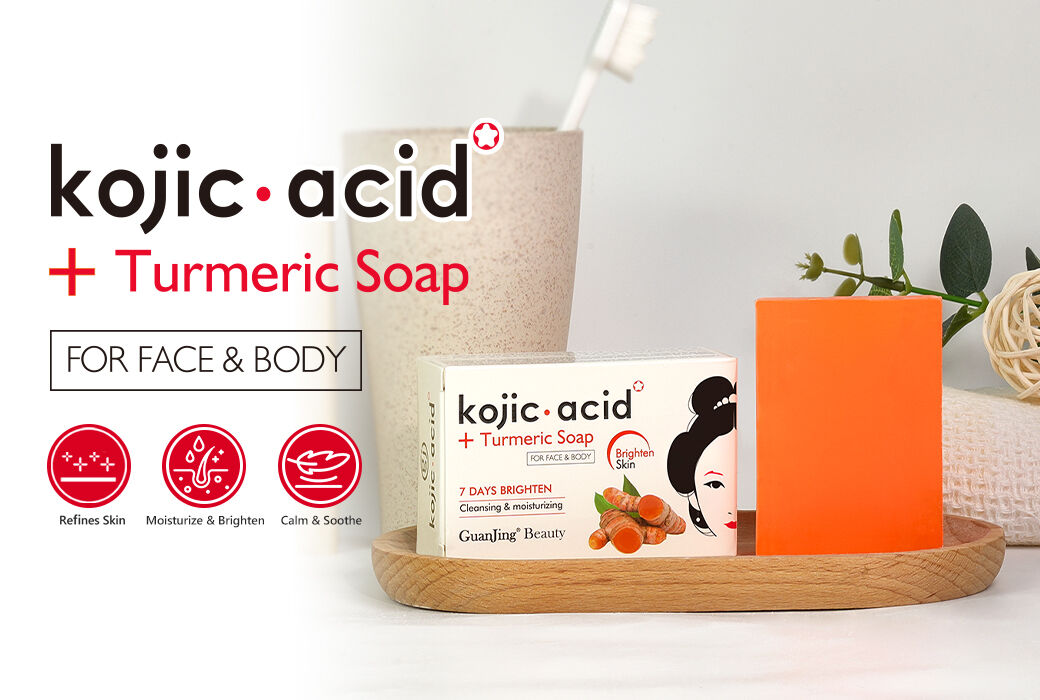 Guanjing 120g Kojic Acid & Turmeric Face and Body Handmade Soap for Soothing & Refining