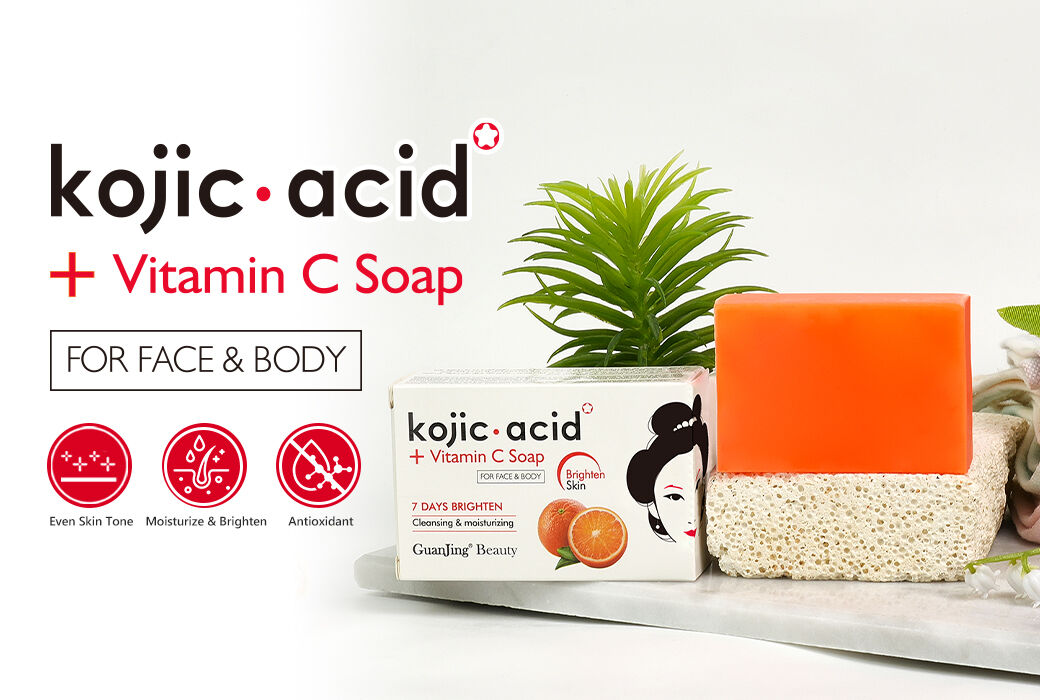 Guanjing 120g Kojic Acid & Vitamin C Face and Body Handmade Soap for Brightening & Even Tone