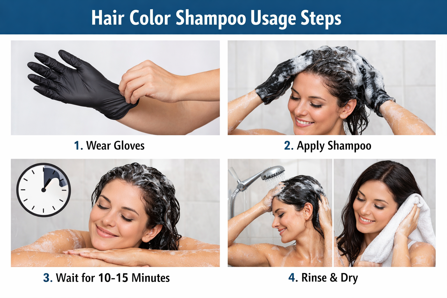 Hair color shampoo usage instructions | Livepro Beauty