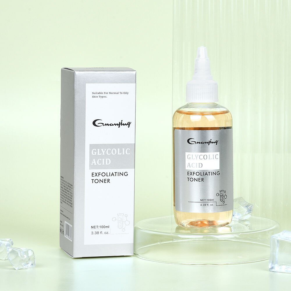 Tonique pour le visage à l'acide glycolique Guanjing pour une peau plus lisse et plus éclatante, convient à tous les types de peau