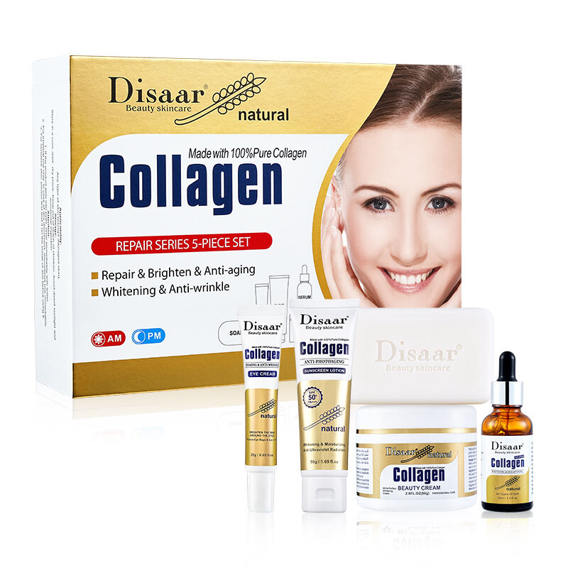 Disaar Natural 100% Collagen Anti Aging Whitening Brightening 5 Pcs Repair Skin Care Set