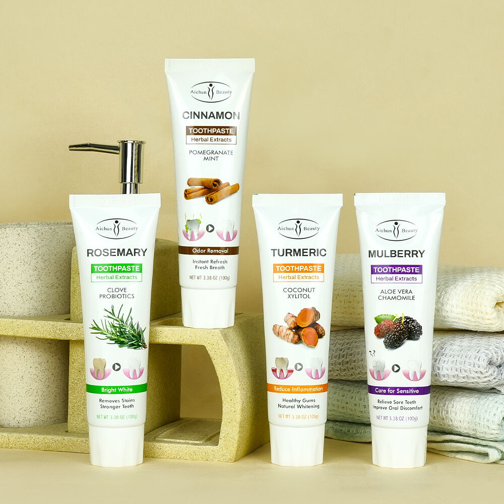 Serie al por mayor de pastas dentífricas a base de extractos herbales para cuidado integral