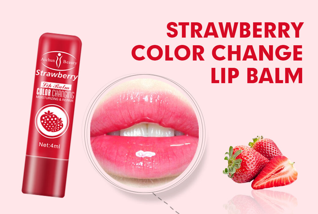 Aichun Beauty Strawberry Color Change Lip Balm