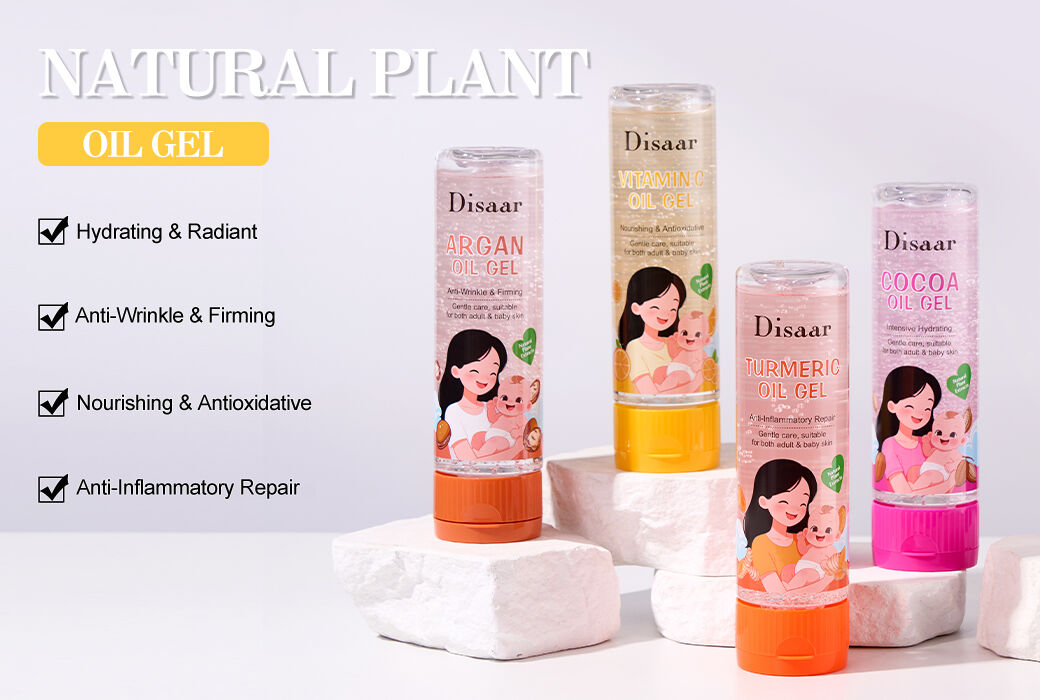 Disaar 300ml Moisturizing Body Oil Gel Natural Plant Extracts Formula for Adult and Baby Skin Care