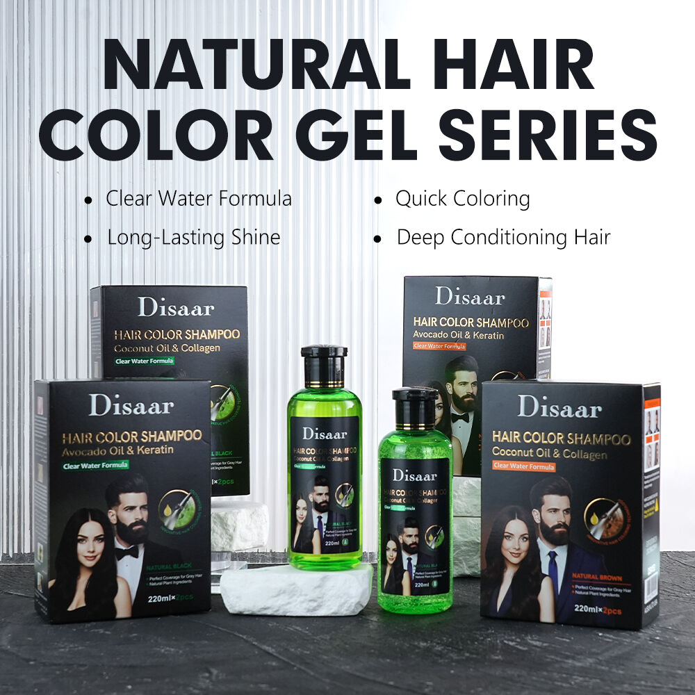 Disaar Clear Water Formula Haarkleurstof Shampoo voor Grijze Haren Bedekking en Snelle Kleuring