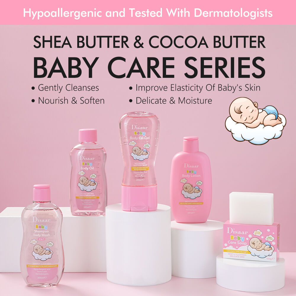 Serye ng Disaar Shea Butter at Cocoa Butter para sa Pangangalaga sa Bayi para sa Araw-araw na Mahinahon na Pangangalaga