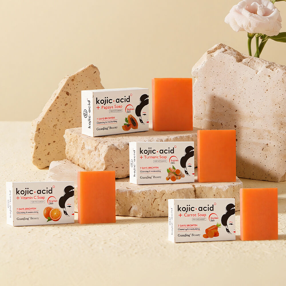 Savon artisanal à l’acide kojique Guangjing pour le visage et le corps, série de 120 g, savon éclaircissant nettoyant pour les soins du visage et du corps