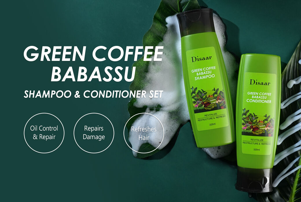 Disaar Green Coffee & Babassu Shampoo & Conditioner Set For Oily, Combination Scalps & Thinning Hair
