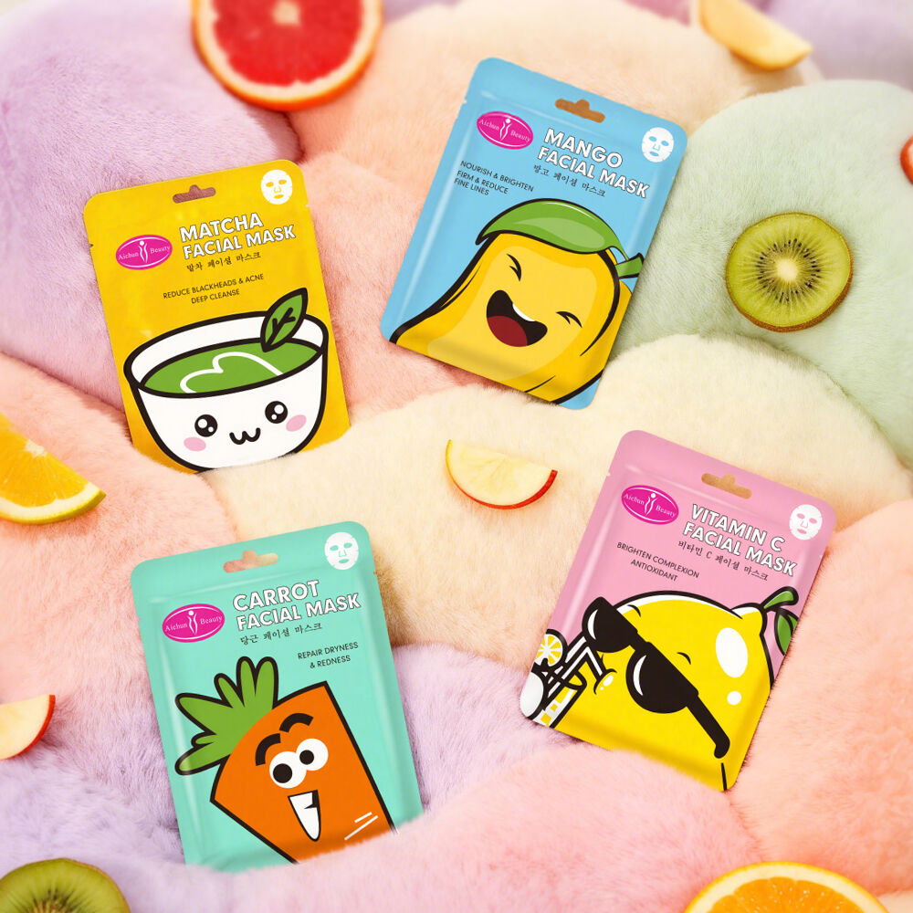 Mascarillas faciales en hoja de Aichun Beauty, serie 'Cara linda', para consumidores jóvenes