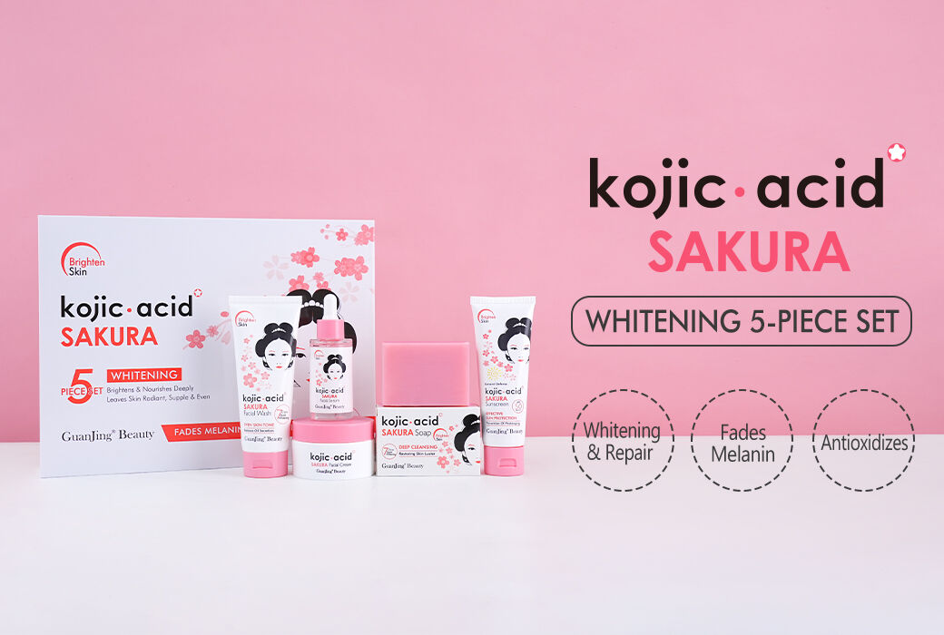 Guanjing Kojic Acid Sakura Whitening Skin Care 5 Piece Set