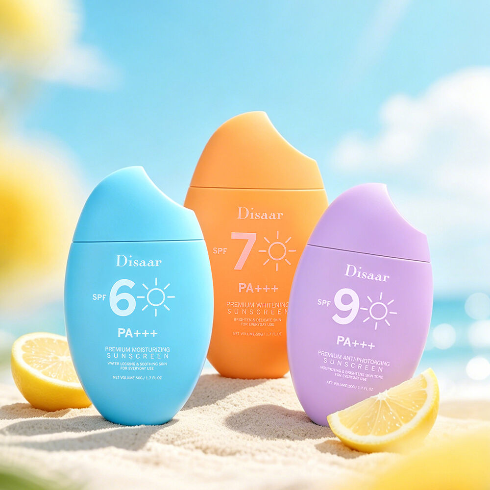 Disaar 50g Sunscreen Series SPF60 SPF70 SPF90 PA+++ Refreshing and Non-greasy Facial Sunscreen with Colorful Oval Packaging