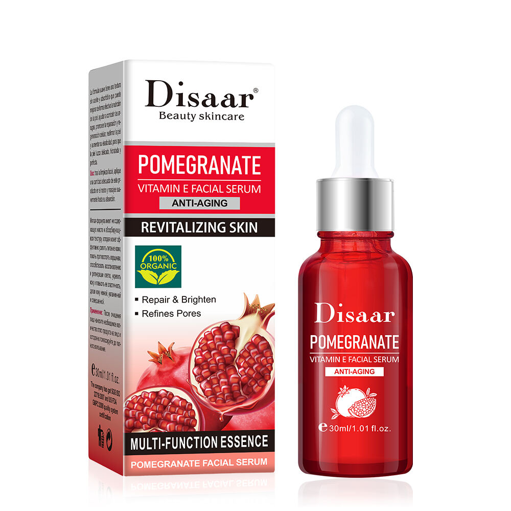 Disaar Facial Serum Women Pomegranate Vitamin E Glycerin Moisturizing Anti-Wrinkle Pore Refining Skin Care Face Serum Anti-Aging