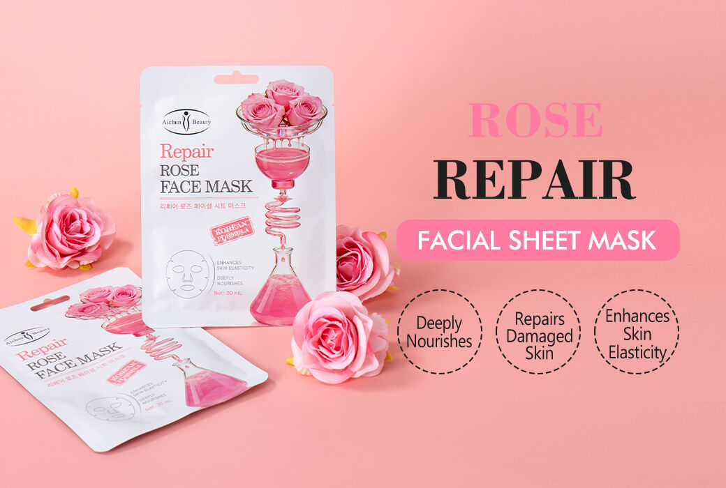 Aichun Beauty 30ML Rose Repair Facial Sheet Mask For Dry And Damaged Skin