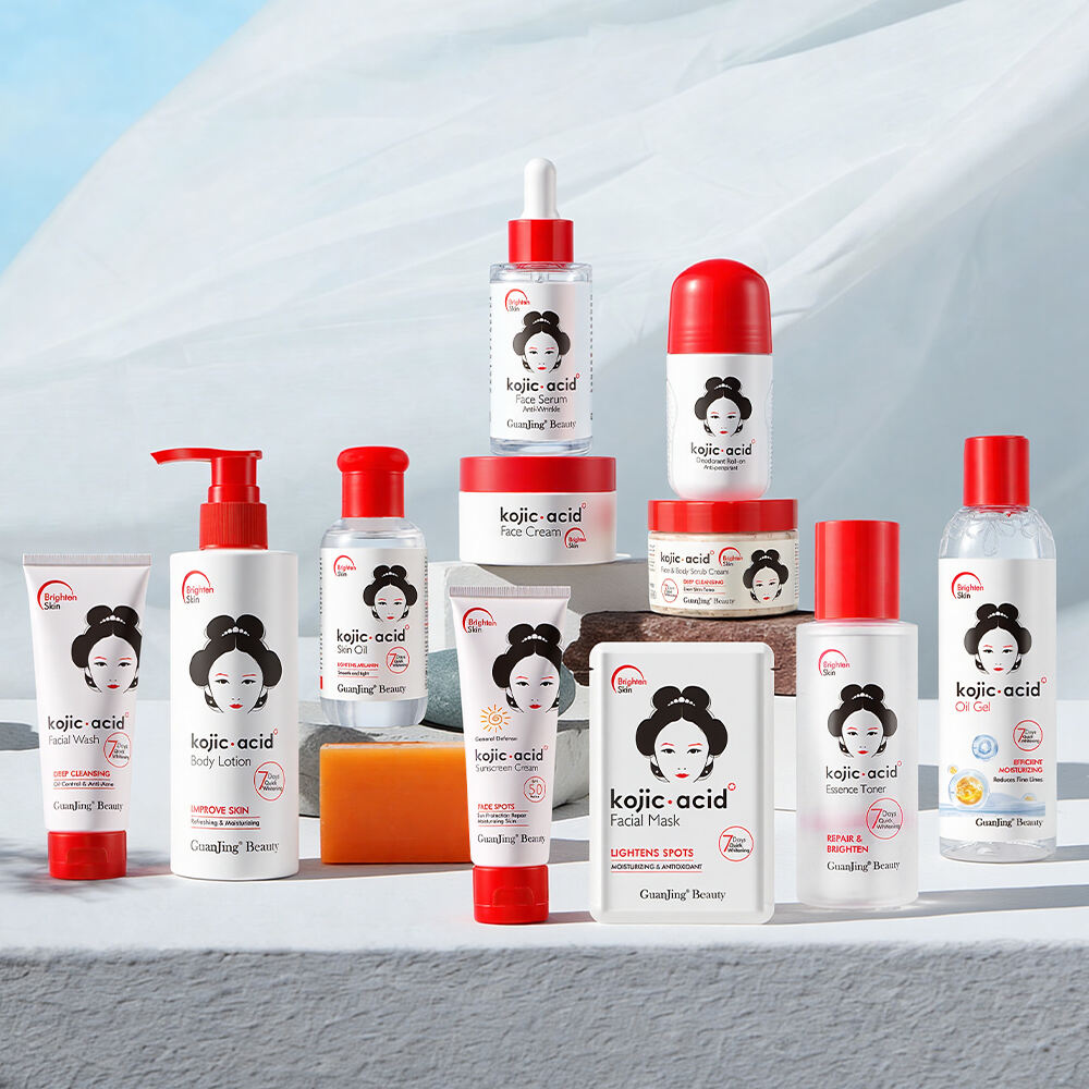 Serie de Cuidado de la Piel con Ácido Kójico Guanijing, Blanqueamiento Rápido en 7 Días para Rostro y Cuerpo, Suministro con Etiqueta Privada