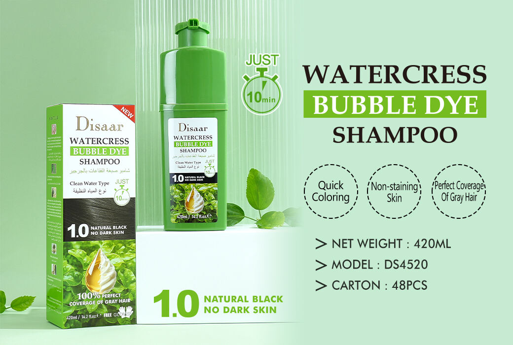 Disaar Watercress Bubble Dye Shampoo – Natural Black