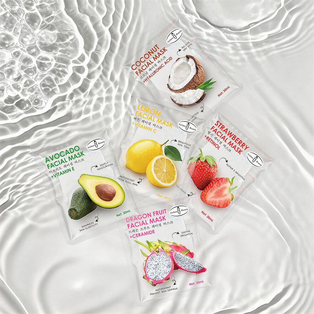 Mascarilla facial de hoja Aichun Beauty con extractos naturales de frutas