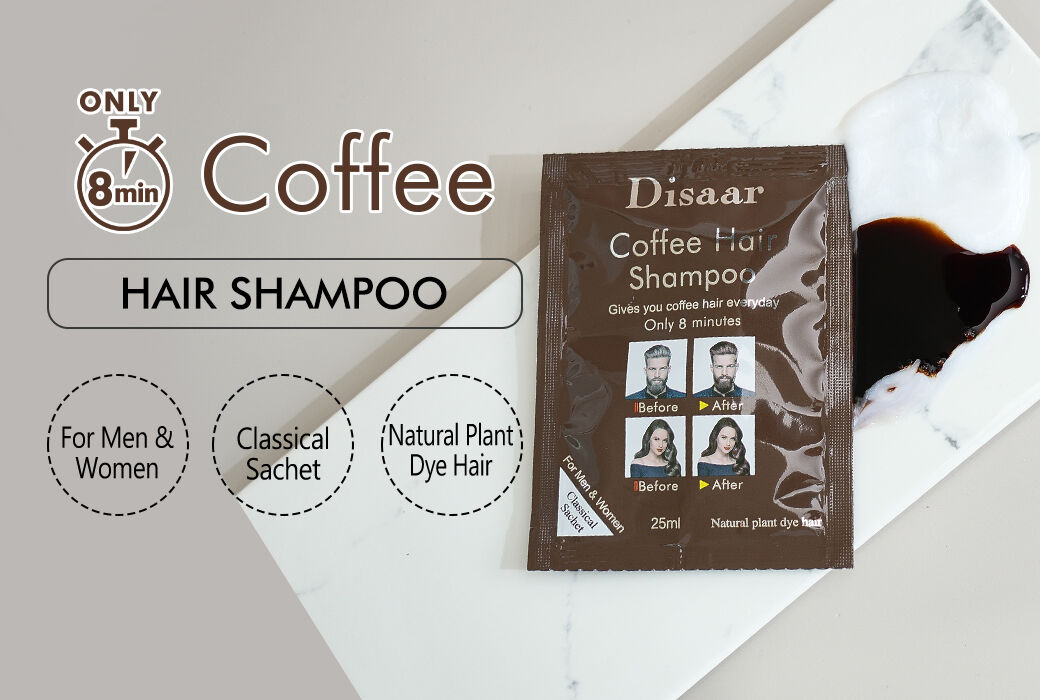 Disaar 25ML*10PCS Coffee Hair Color Shampoo for Warm Dark-Tone Hair Refresh