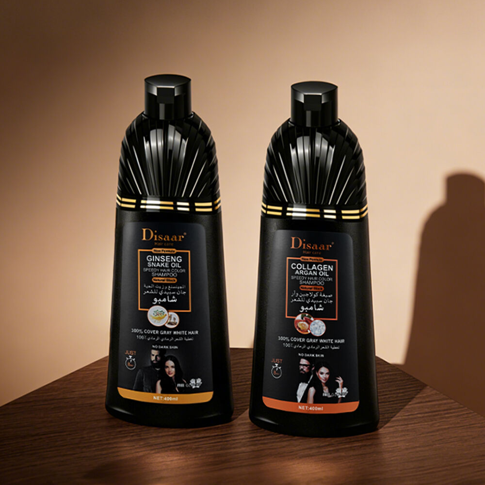 Shampoing noir Disaar pour coloration rapide et durable des cheveux, barbe et moustache, fourniture en vrac