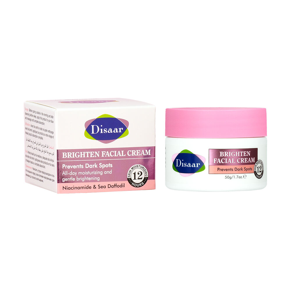 DS5603 Crema Facial Iluminadora de Niacinamida Disaar - 50g, Con Extractos Vegetales y Vitamina E, Nutritiva e Hidratante, Reduce Manchas Oscuras para una Piel Más Clara