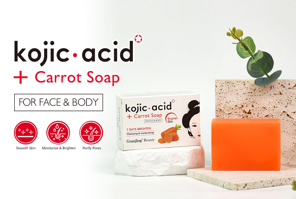 Guanjing 120g Kojic Acid & Carrot Face and Body Handmade Soap for Nourishing