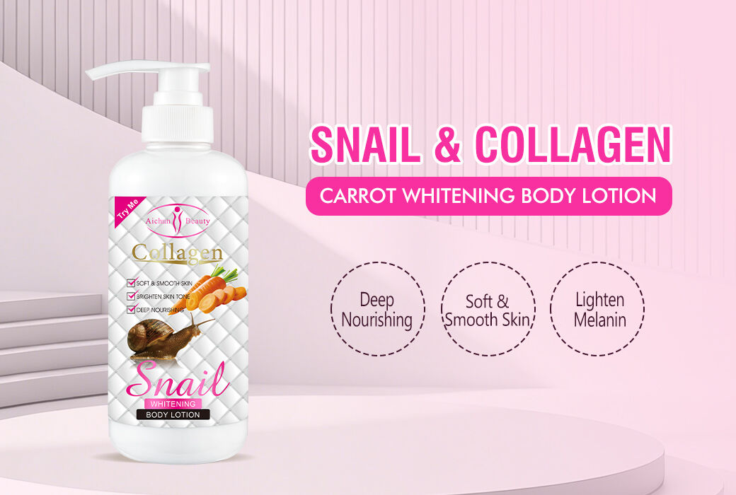 Aichun Beauty 500ml Snail & Collagen & Carrot Whitening Body Lotion