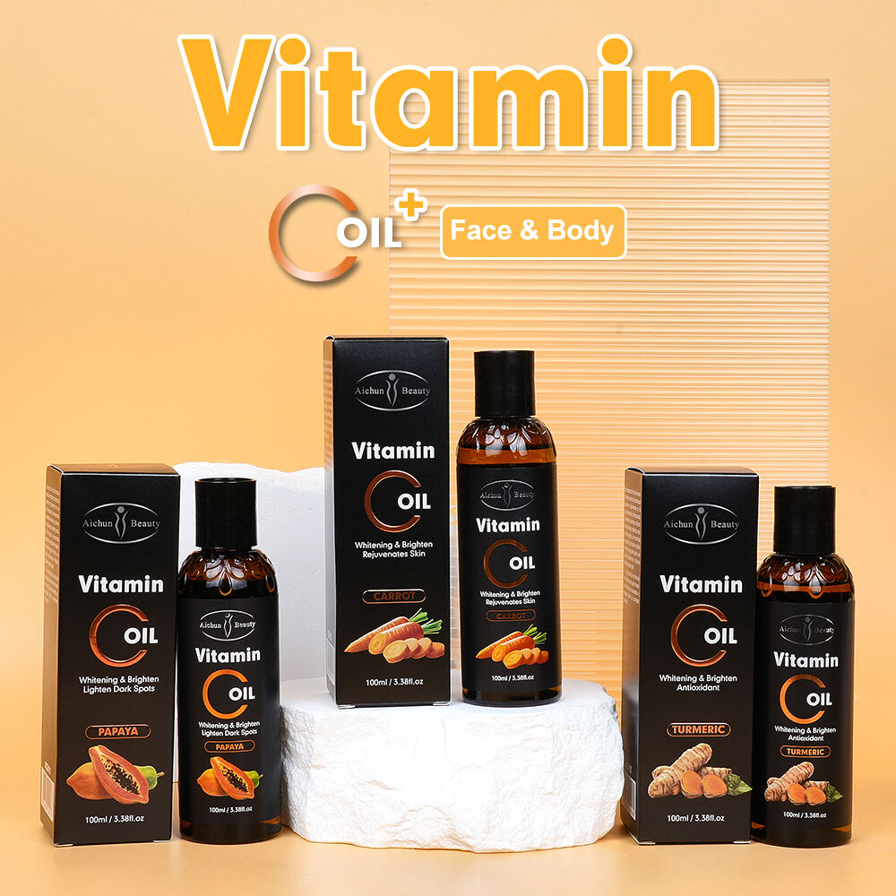 Aichun Beauty Vitamin C Face & Body Oil Series for Moisturizing and Brightening Care